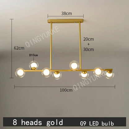 DecorBites™ Bubble Ball LED Hanging Chandelier: Modern Nordic Magic Bean Design with G9 Lights