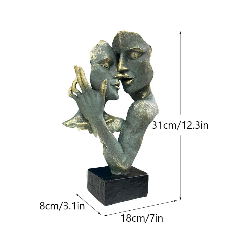DecorBites™ Abstract Art Couple Mask Statue Figurines for Interior Decor & Gifts