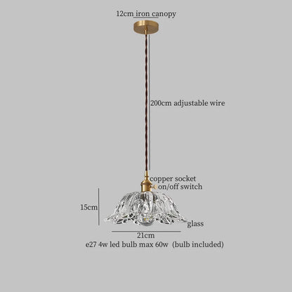 DecorBites™ Clear Glass LED Hanging Lamp French Style Pendant Light for Home Decor