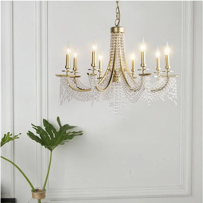 Lámpara de araña de cristal DecorBites™: Elegante lámpara colgante para villa, comedor, dormitorio o sala de estar.