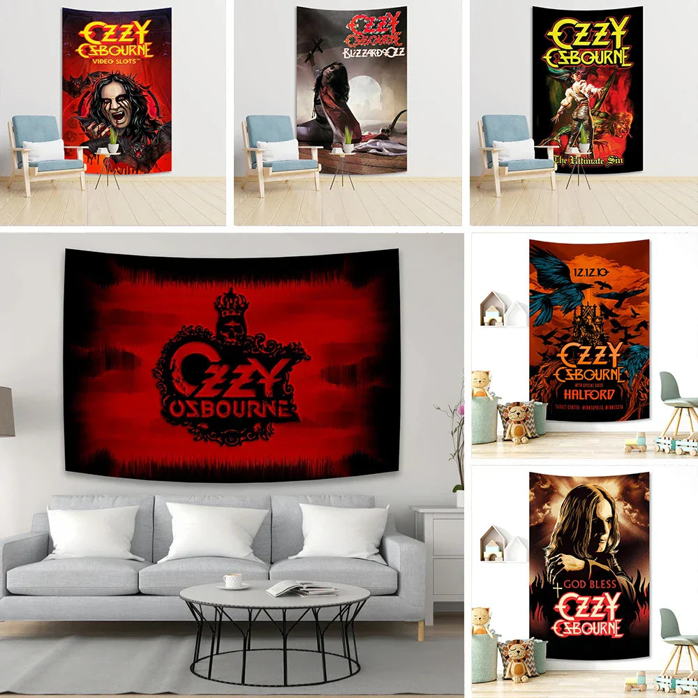 Decobites Osbourne Band Art Tapestry Painting Wall Decor Flag