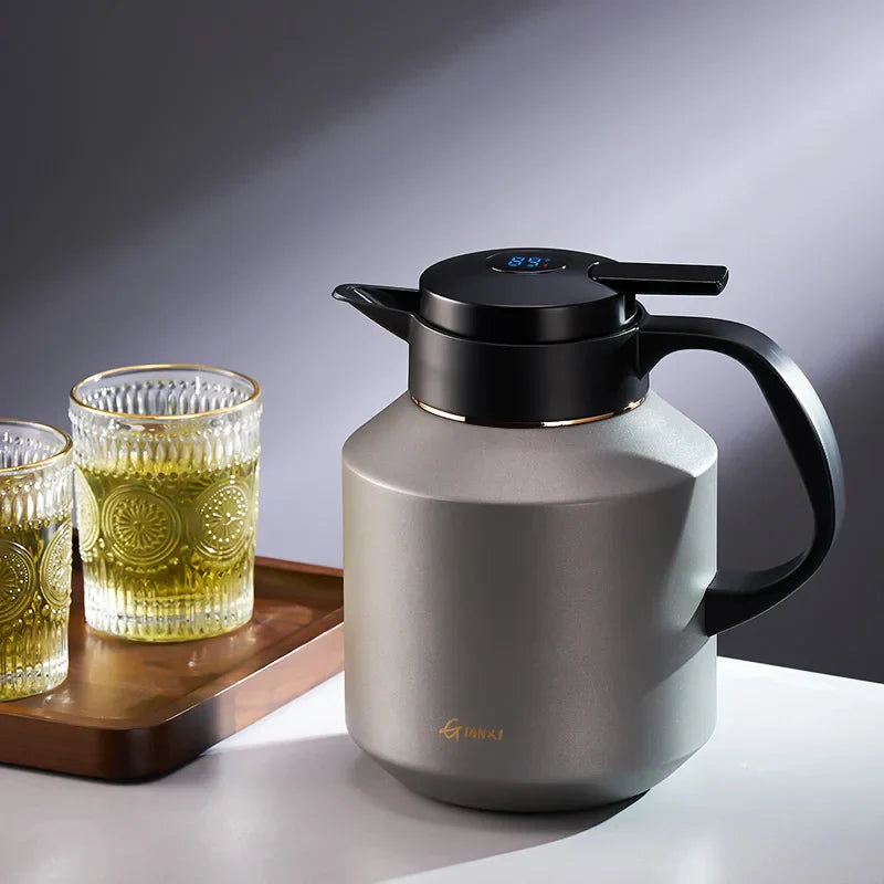 DecorBites™ Insulation Pot: Large Capacity Vacuum Flask with One Key Temperature Display