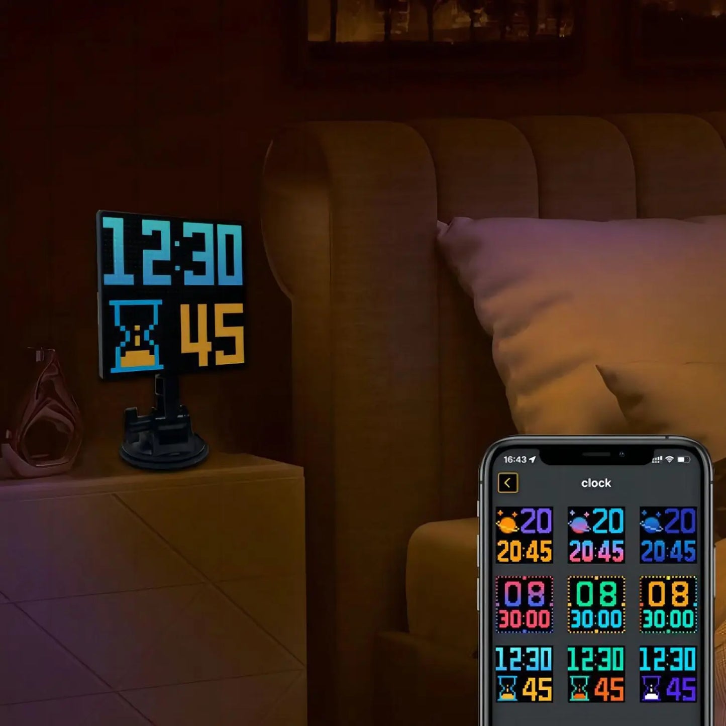 Pantalla LED para vehículos DecorBites™ con animación de texto personalizada - Pantalla de 32x32 píxeles