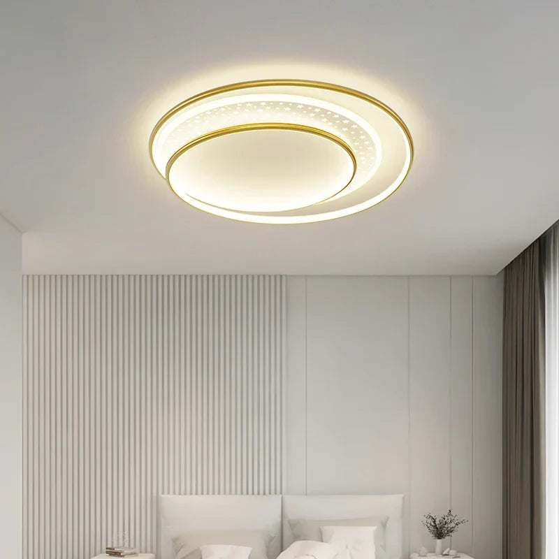 Decorbites™ Lámpara de Araña LED Gris Dorado: Combo de Creatividad Estrella Redonda
