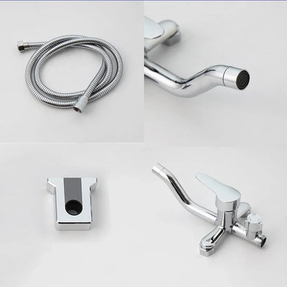 مجموعة دش الحمام DecorBites™ مقاس 8 بوصات من الكروم مع ارتفاع قابل للتعديل وصنبور محمول باليد