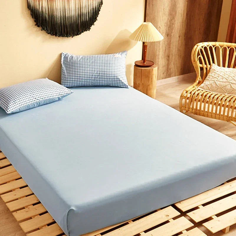 DecorBites™ Japanese Grid Print Bed Set in Washed Cotton for Summer Comfort