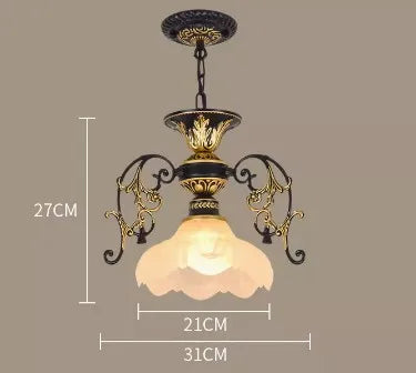 DecorBites™ Industrial Loft Chandelier with Glass Lampshade Lighting Fixture