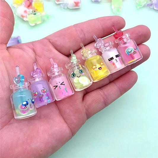 DecorBites™ Heart Pearl Shell Wishing Bottle Miniature DIY Accessory For Jewelry