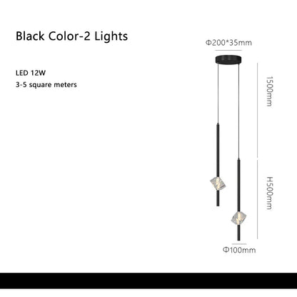 Lámparas colgantes de cristal cúbicas DecorBites™ para la decoración de dormitorios y salas de estar