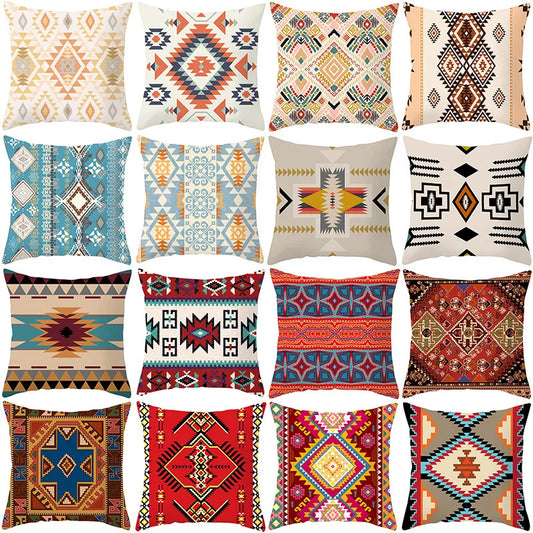 DecorBites™ Ethnic Bohemian Geometric Pillow Cover for Colorful Homestay Decor