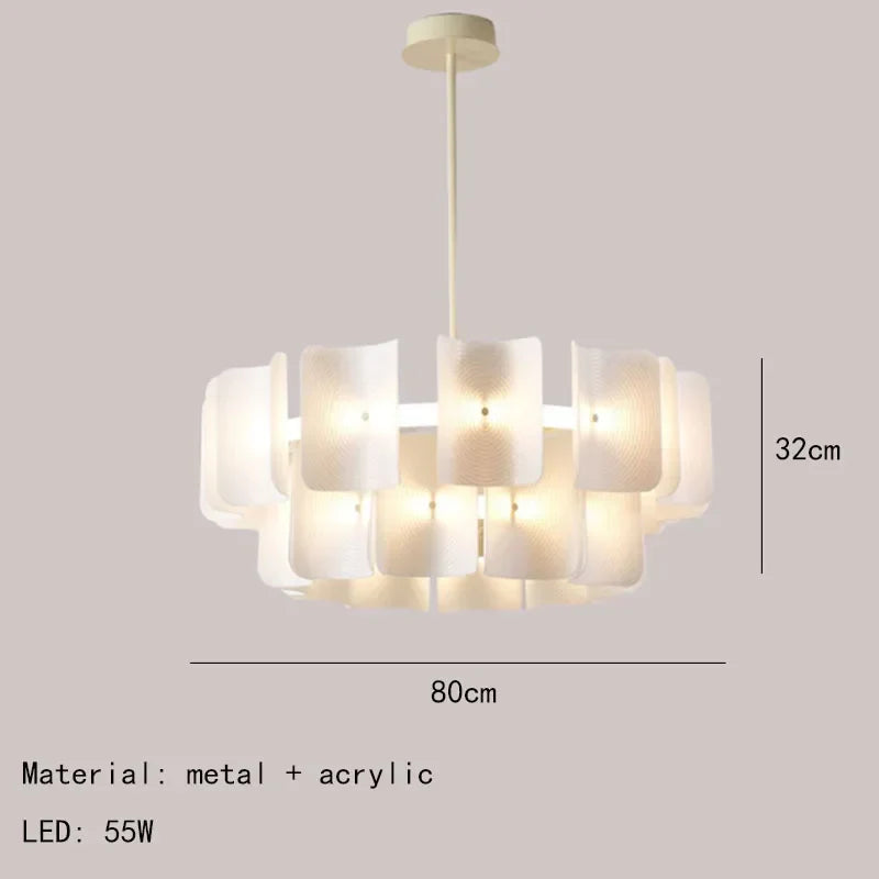 DecorBites™ LED Chandelier: Modern Acrylic Kitchen Lighting Fixture with Changeable Dimming