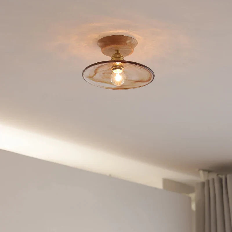 ديكوربايتس™ مصابيح سقف LED زجاجية كهرمانية اللون، ديكور عصري لشرفة المنزل أو المطعم