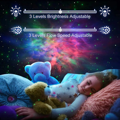 Decorbites™ Galaxy-Sternenprojektor-Licht: Bunte Nebelwolken-Nachtleuchte für Schlafzimmer, Spielzimmer, Party