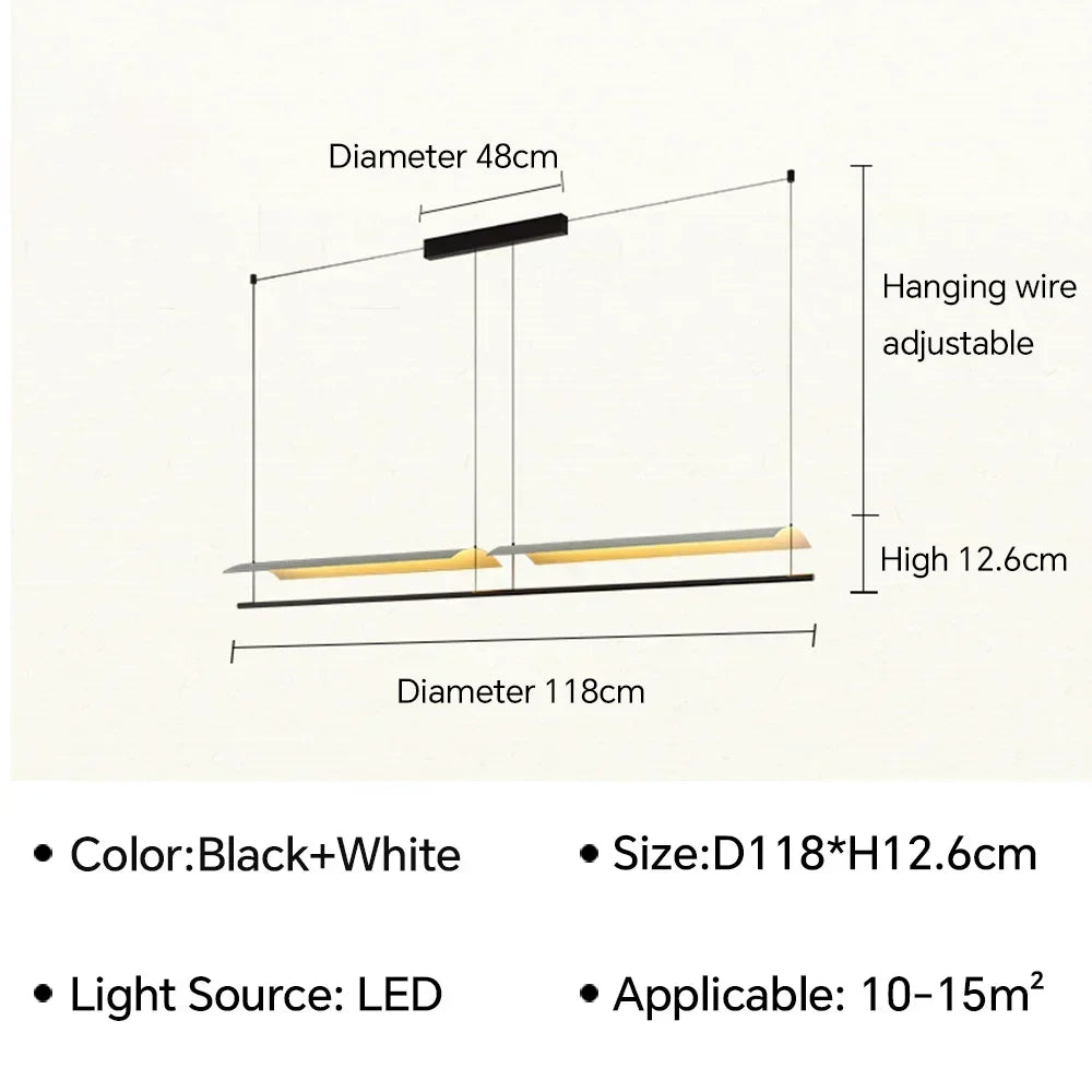 DecorBites™ Lamina LED Pendant Light: Minimalist Design for Office, Living Room, Restaurant, Bar.