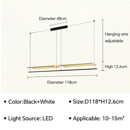 DecorBites™ Lamina LED Pendant Light: Minimalist Design for Office, Living Room, Restaurant, Bar.