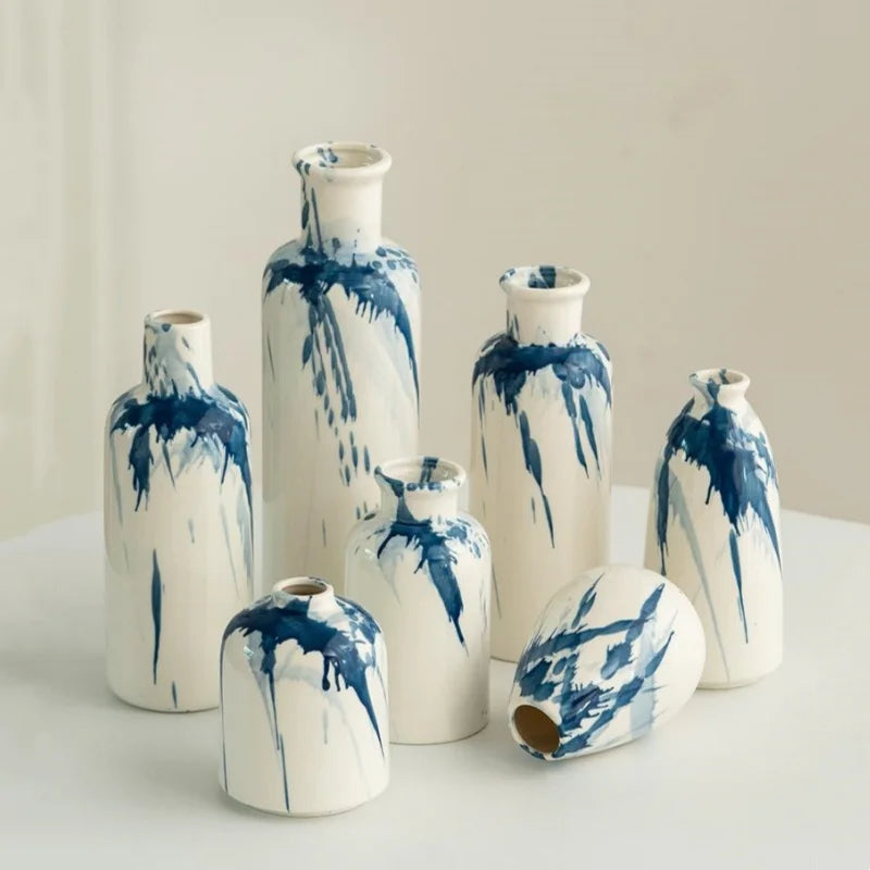 DecorBites™ Graffiti Ceramic Vase for Stylish Flower Arrangements
