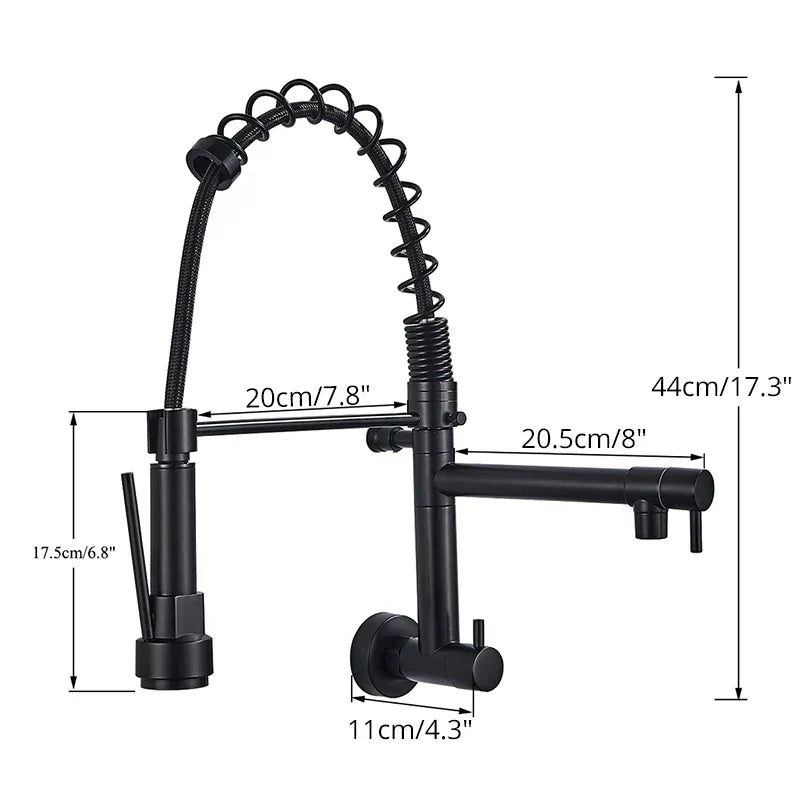 DecorBites™ Dual Spout Kitchen Faucet Swivel Wall Mount 360 Rotation Cold Water Tap