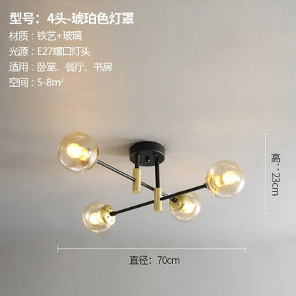 Lámpara de araña LED con bola de cristal DecorBites™ para una iluminación moderna de sala de estar y cocina