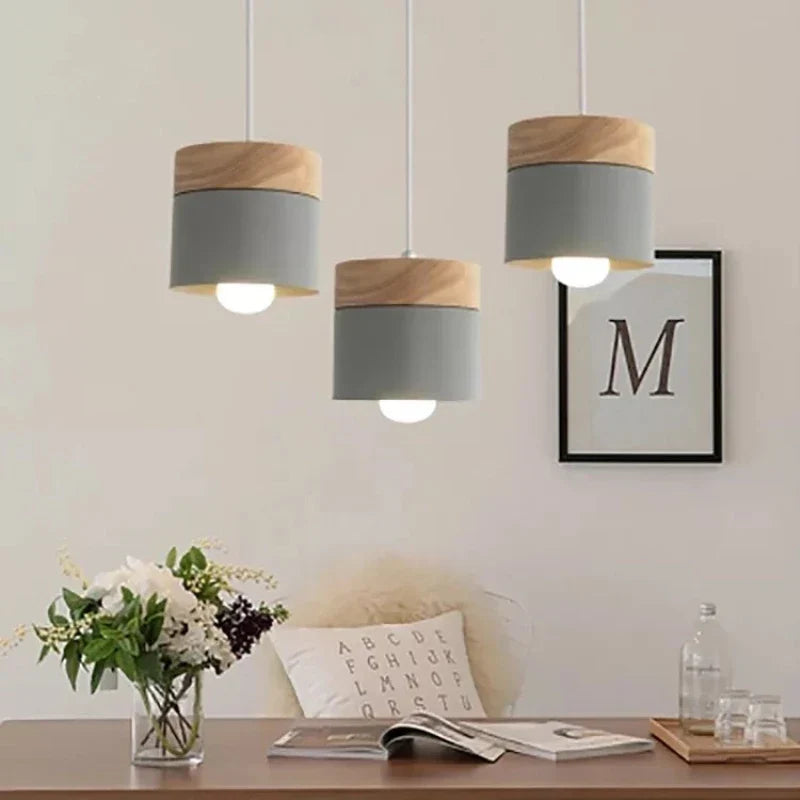 Decorbites™ Bunte Holz-Eisen-Hängeleuchten für modernes nordisches Wohnzimmer-Dekor