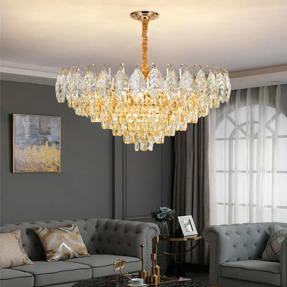 DecorBites™ Brilliance Crystal Chandelier for Luxe Living & Dining Rooms.