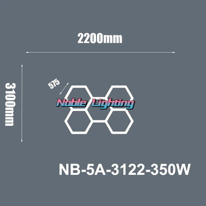 DecorBites™ 6500K LED Hexagrid System for Workshop, Gym, Studio - 2 Year Warranty