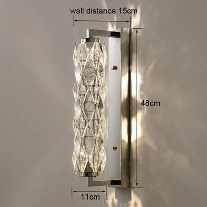 DecorBites™ Crystal Wall Lamp: Modern Luxury for Bedroom, Living Room, and Staircase