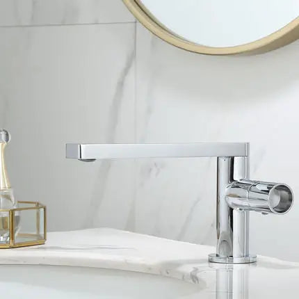 DecorBites™ Brushed Gold Basin Faucet: Single Handle Brass Bathroom Mixer Tap