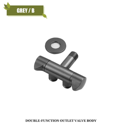 DecorBites™ Brushed Gold Solid Brass Bathroom Angled Dual Outlet Toilet Filling Valve