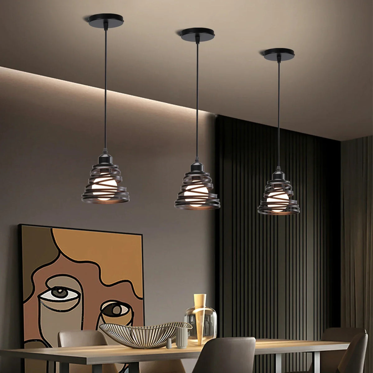 Decorbites™ Industrielles Loft-Pendant-LED-Deckenleuchte für die Dekoration im Wohnzimmer, Küche und Zuhause