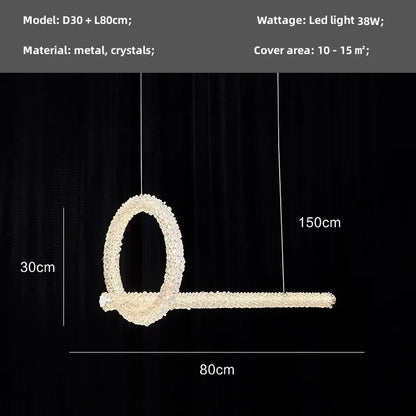 Lámparas colgantes DecorBites™ Crystals: Araña moderna regulable para sala de estar, comedor o dormitorio de lujo.