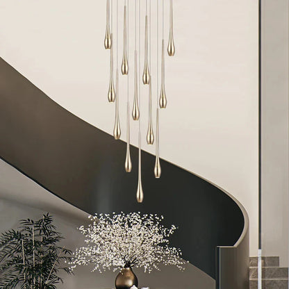 DecorBites™ Gold-Plated LED Ceiling Chandelier for Staircase, Living Room, Kitchen, Attic