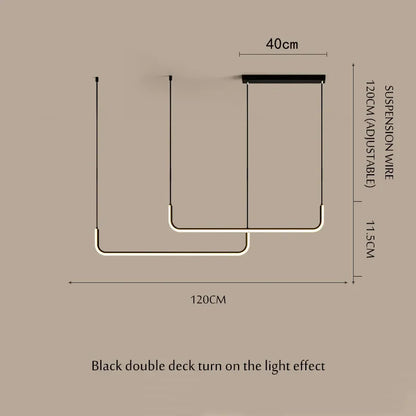 DecorBites™ LED Chandelier: Modern Black Gold Dimmable Lighting for Dining Room, Kitchen Table