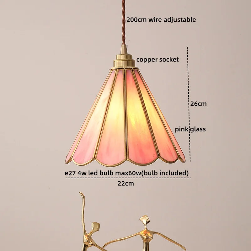 DecorBites™ Glass Copper Pendant Light Modern LED Hanging Light for Home Decor