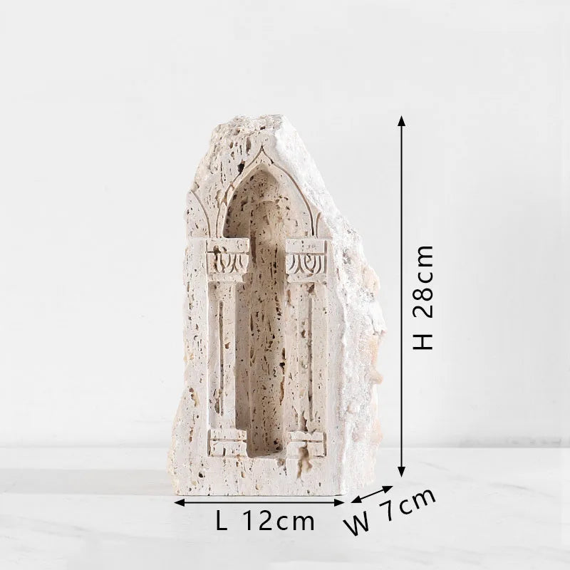 DecorBites™ Handmade Marble Medieval Sculptures and Ancient Greek Roman Temple Statue