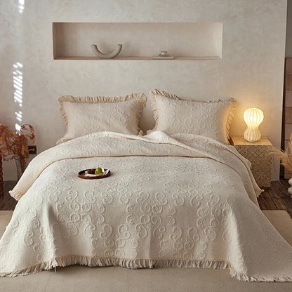 Decobites Cotton Quilted Bedspread Set with Pillowcase - Versatile & Summer-Ready