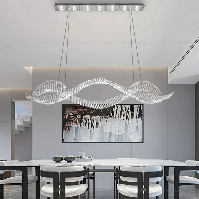 DecorBites™ Crystal Chandelier: Modern Light Luxury Dining Lamp for Designer Villa and Bar