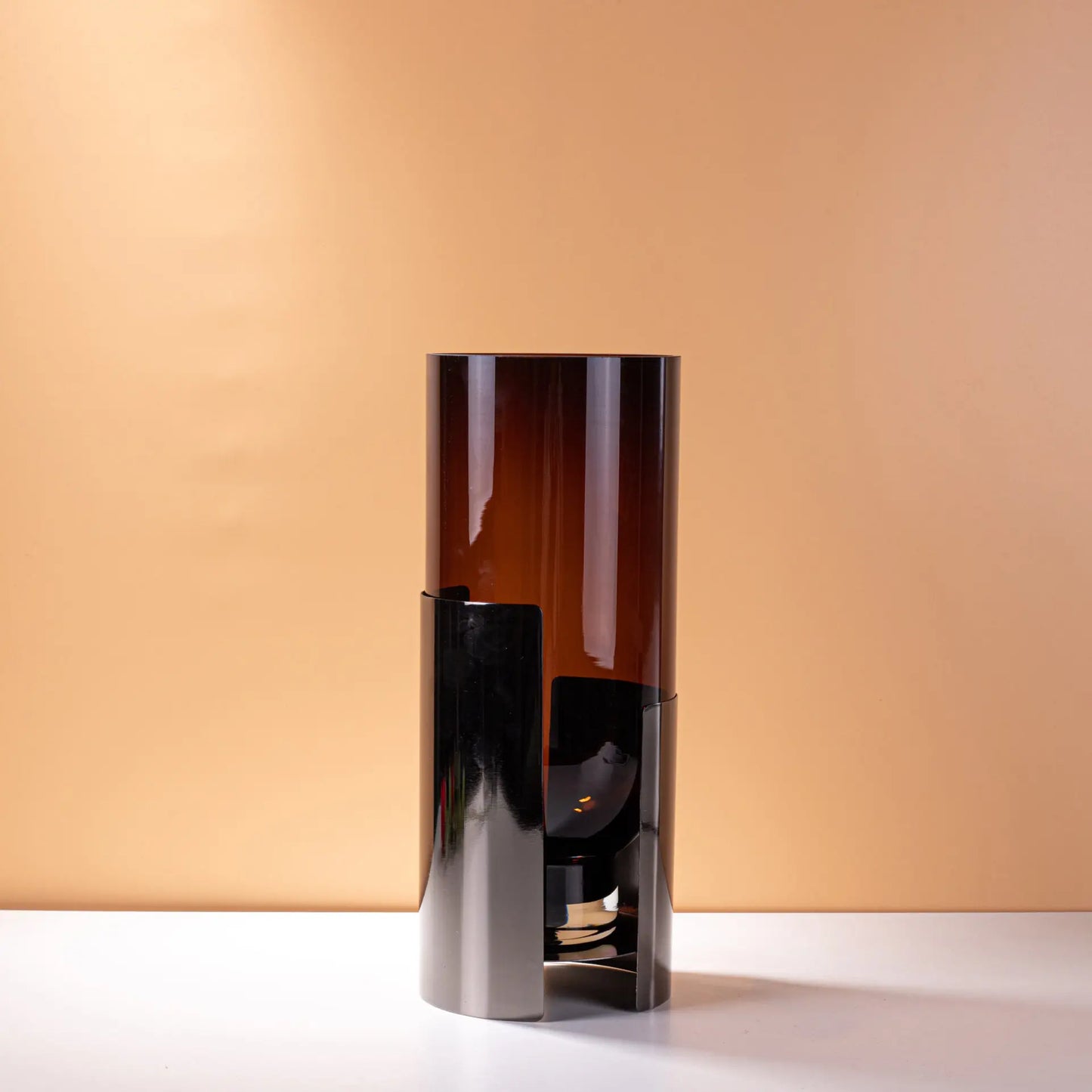 DecorBites™ Amber Glass Vase: Stylish Terrarium and Room Decoration Accessory