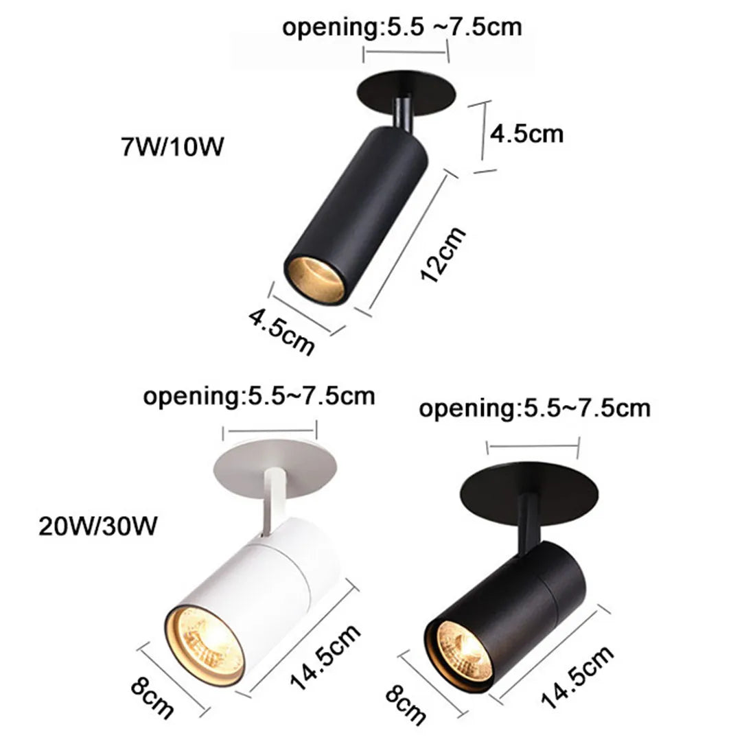 DecorBites™ LED Recessed Ceiling Lights 7W-30W 3000K-6000K for Kitchen Shop Ceiling