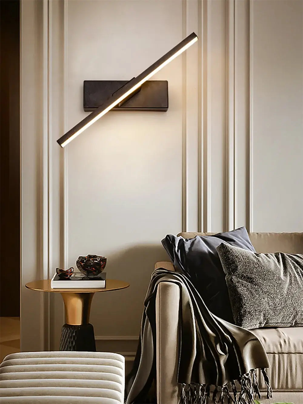 DecorBites™ Led Black Rechargeable 330 Rotated Wall Sconce