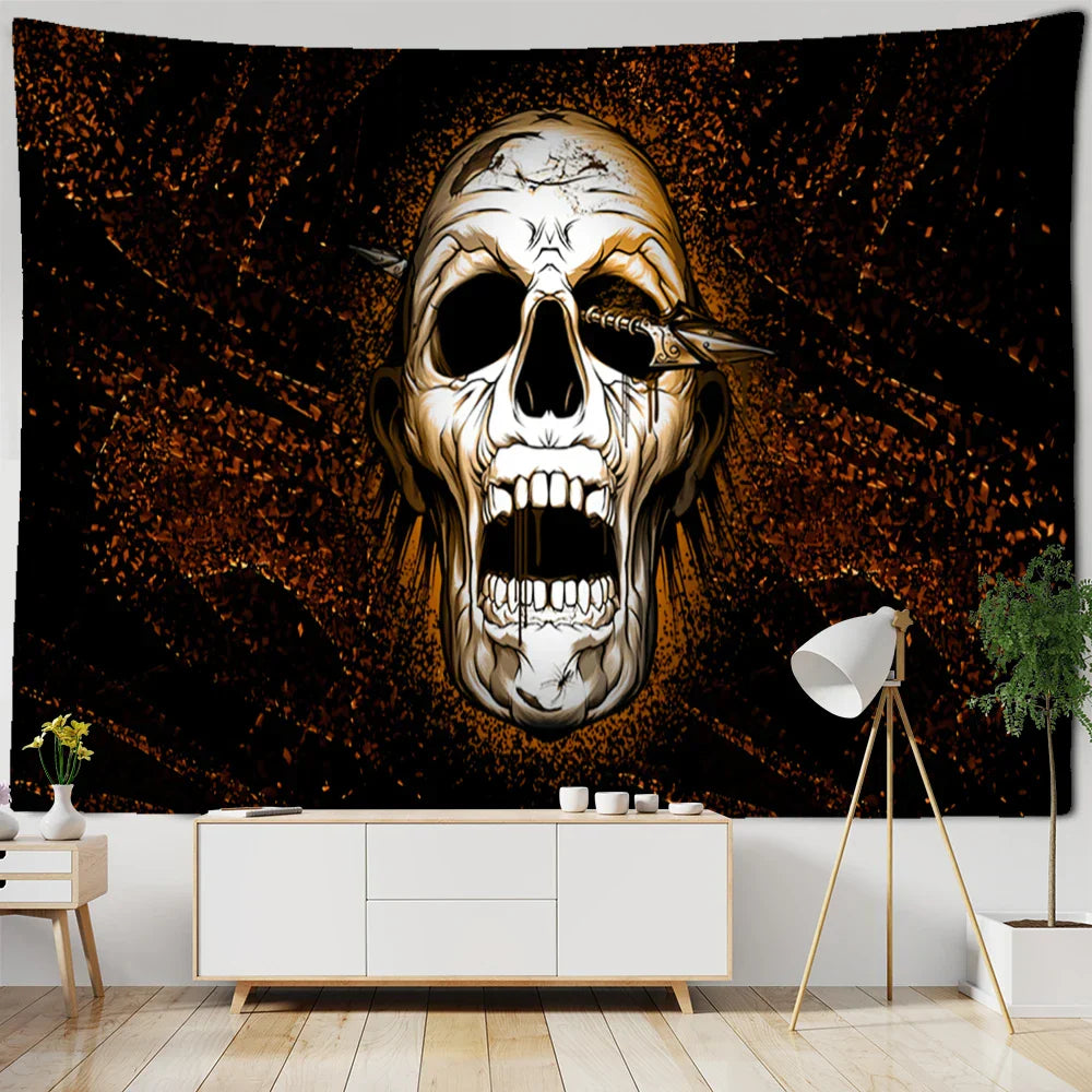 Decobites Raven Mystery Tapestry Wall Hanging - Psychedelic Viking Character Design