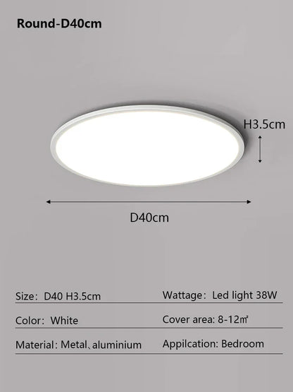 DecorBites™ LED Ceiling Light: Nordic Style Ultra Thin Square Lamp for Living Room and Bedroom