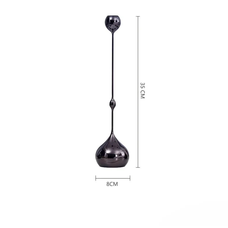 Sostenedor de velas en forma de gota de agua geométrica dorada Decorbites™ para escritorio, almacenamiento, centros de mesa para bodas