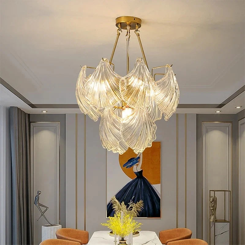 DecorBites™ Crystal Glass Chandelier: Luxury Retro Pendant Light for Dining, Living, Bedroom Decor