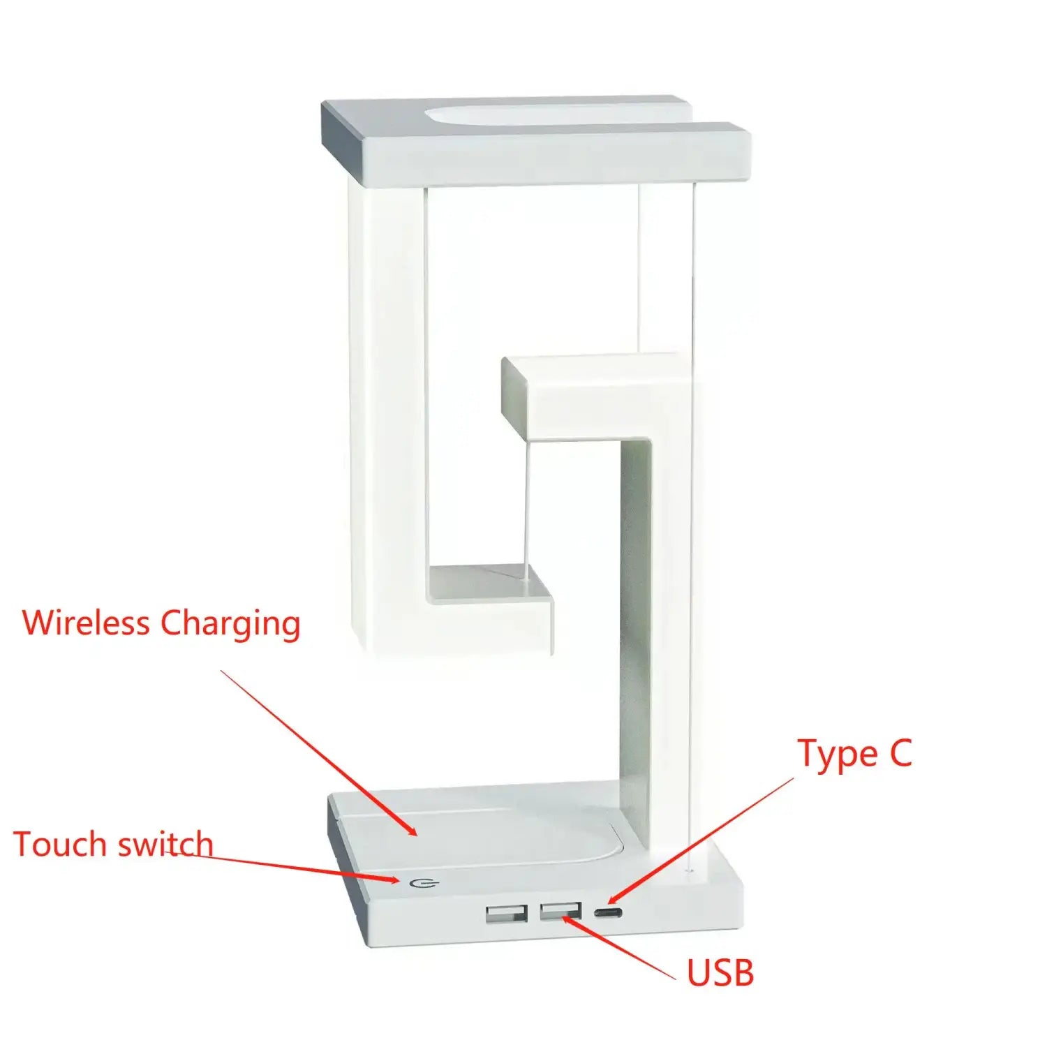 DecorBites™ Novelty floating lamp with 10 W detachable wireless charger decorative light for bedroom/office