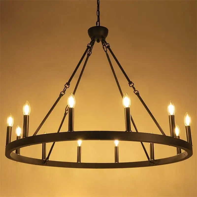DecorBites™ Iron Round LED Pendant Chandelier for Living, Cafe, Restaurant décor