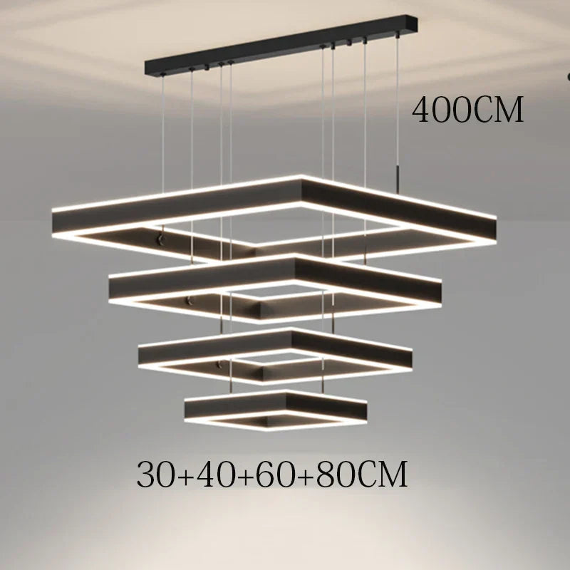 Chrome LED Pendant Light 6-Head Coffee Finish