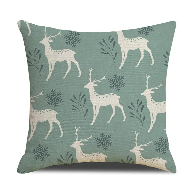 DecorBites™ Deer Grid Line Pillowcase 45x45cm Nordic Linen Cushion Cover for Modern Home