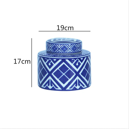 DecorBites™ Chinese Retro Ceramics Golden Vase with Cover for Home Décor and Organization