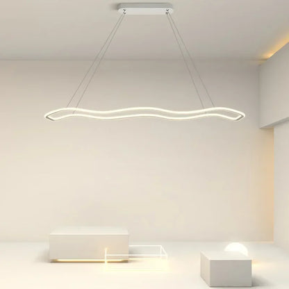 DecorBites™ LED Pendant Light: Modern Aluminum Line Shapes Chandelier