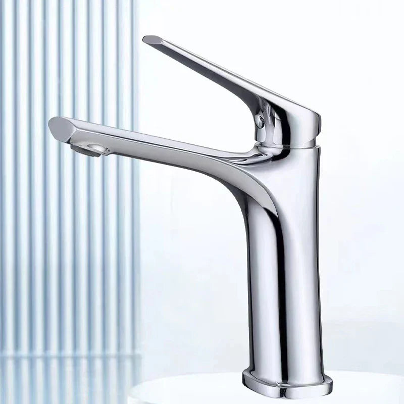 Grifo de lavabo Decorbites™ Oro Negro Cromo para Baño, Mezclador de Agua Caliente y Fría de Una Palanca